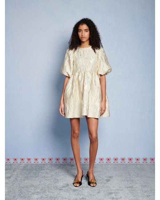 Sister Jane Natural Dream Chalk Jacquard Mini Dress
