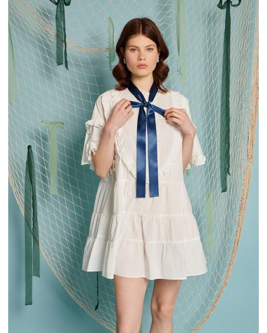 Sister Jane Green Seaboard Ruffle Mini Dress