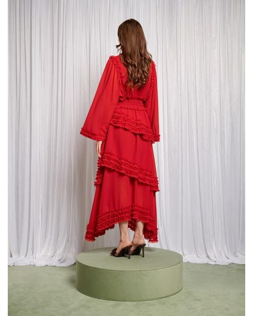 Sister Jane Red Augustine Maxi Ruffles Dress