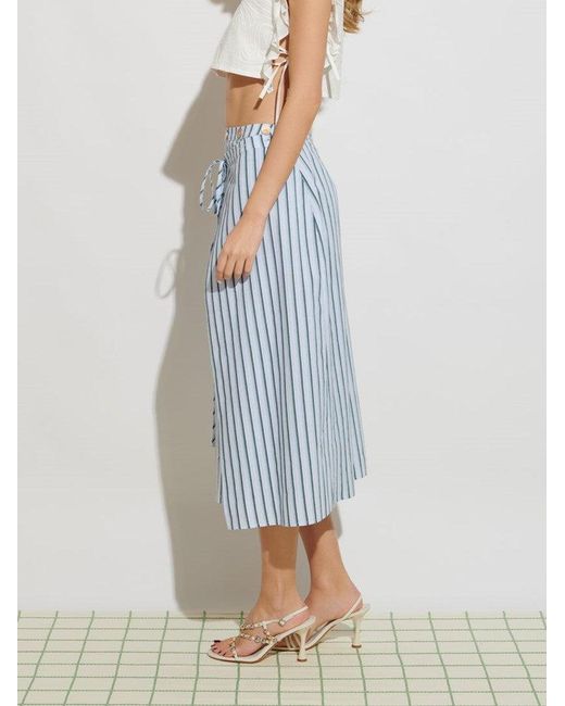 Sister Jane Blue Ghospell Saafiya Striped Midi Skirt