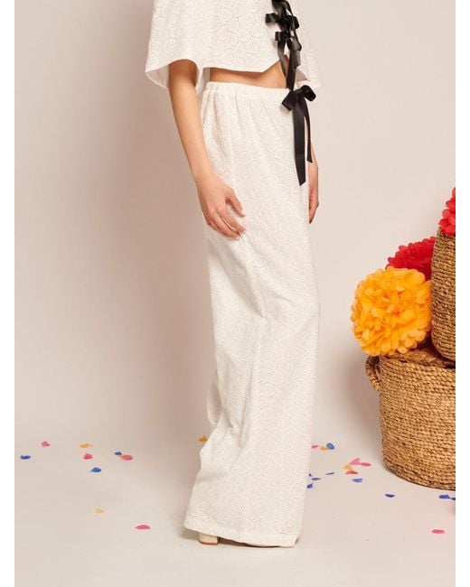 Sister Jane Orange Blanca Broderie Anglaise Trousers