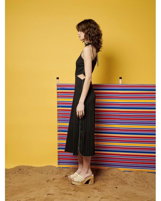 Sister Jane Yellow Ghospell Sylvie Stripe Cut Out Midi Dress
