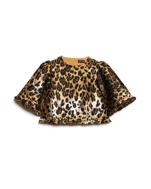 Sister Jane Brown Suite Leopard Jacquard Top