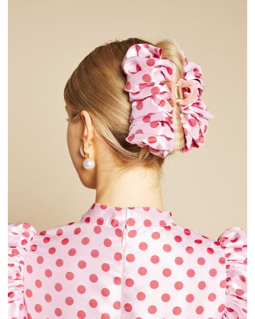 Sister Jane Pink Dream Colette Spot Jacquard Hair Claw