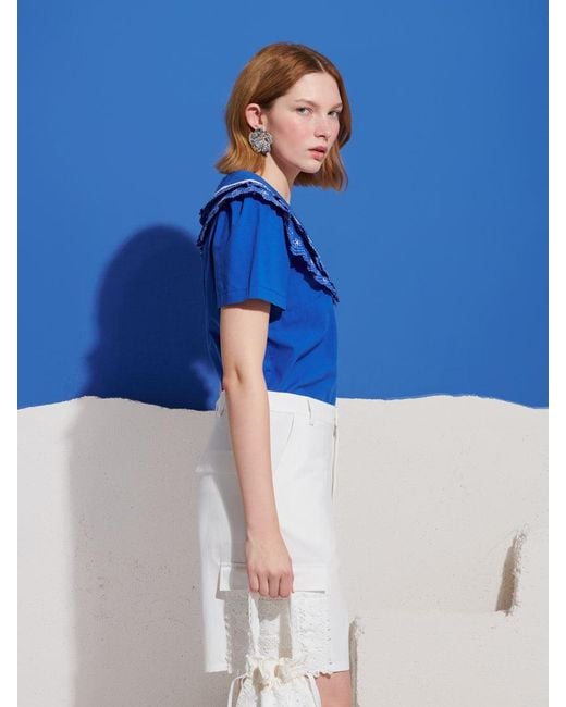 Sister Jane Blue Aegean Trim Blouse