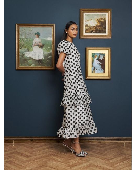 Sister Jane Perry Polka Dot Midi Dress in Blue | Lyst