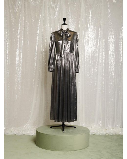 Sister Jane Natural Disco Darling Lame Maxi Dress