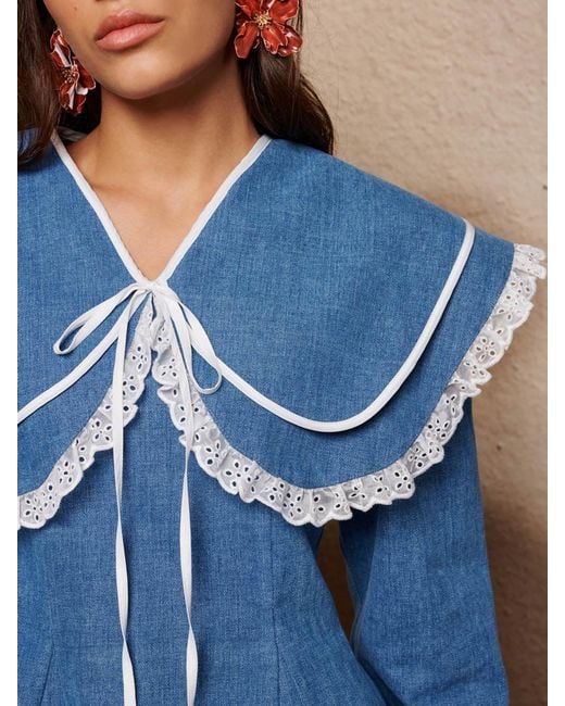 Sister Jane Blue Dappled Denim Mini Dress
