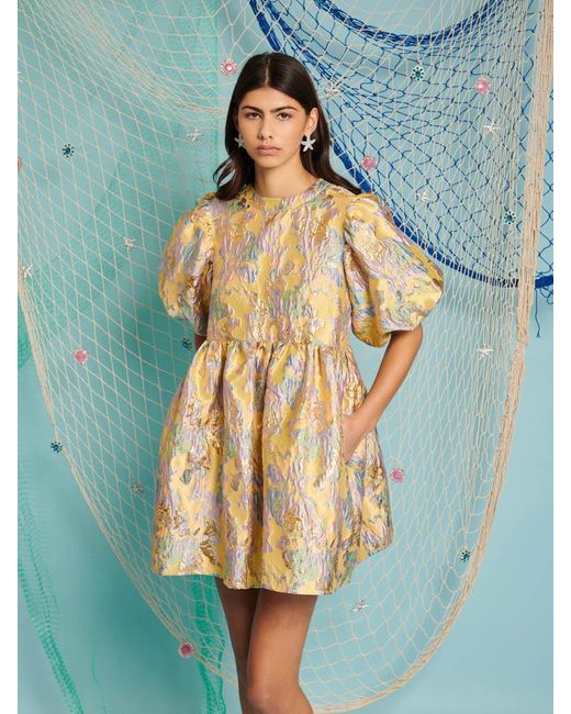 knee length dresses for ladies Merlyn Denim Cotton Mini Dress / Indigo Blue | Meshki