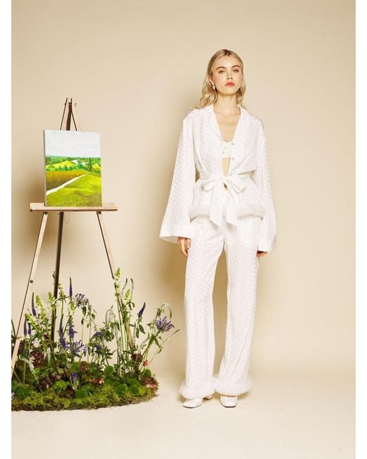 Sister Jane Natural Perle Spot Belted Blouse