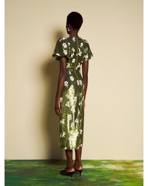 Sister Jane Green Dream Èclat Floral Sequin Midi Dress