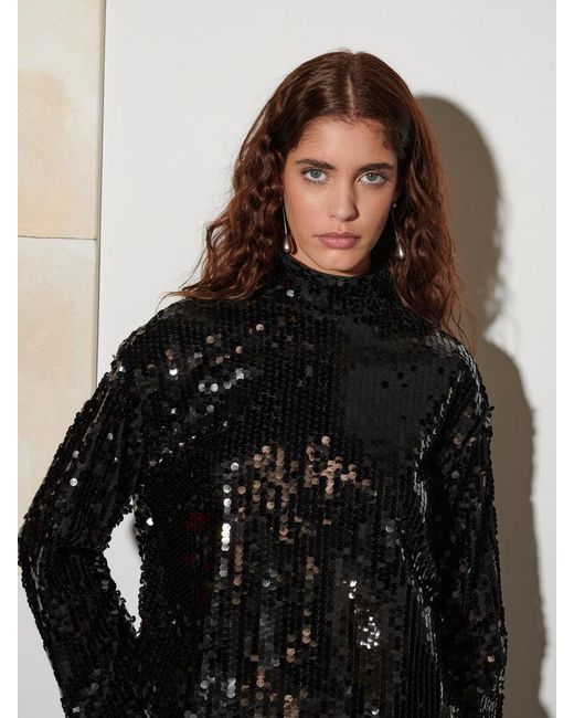 Sister Jane Black Ghospell Anita Sequin Top