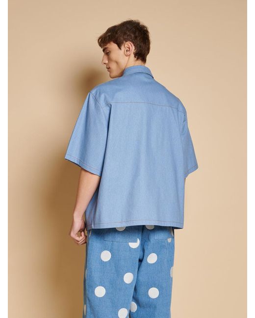 Sister Jane Blue Dala Applique Boxy Shirt