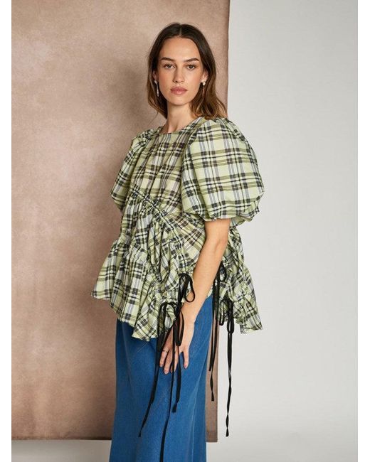 Sister Jane Blue Ghospell Micaela Ruched Top