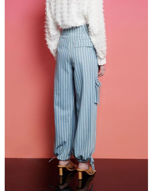 Sister Jane Blue Ghospell Cleo Striped Cargo Trousers