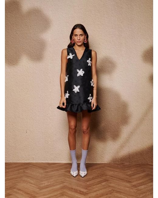 Sister Jane Glow Flora Mini Dress in Black | Lyst