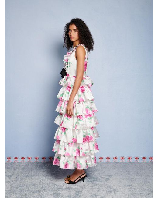 Sister Jane White Dream Pernilla Floral Ruffle Maxi Dress