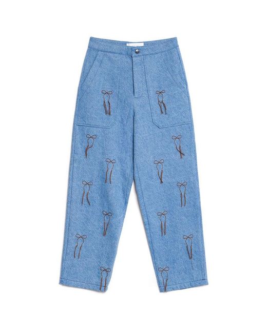 Sister Jane Blue Honeycomb Denim Trousers