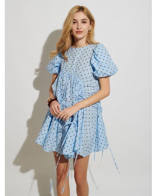 Sister Jane Blue Ghospell Farah Polka Dot Mini Dress