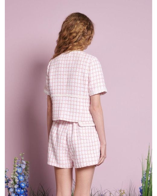Sister Jane Pink Wildflower Tweed Tie Top