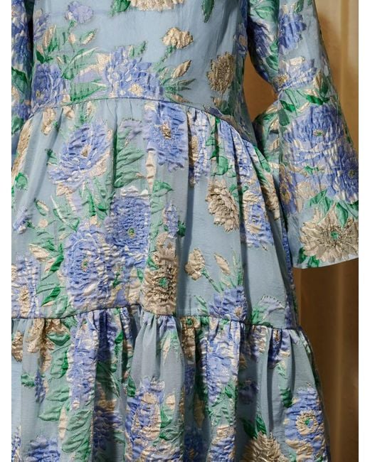 Sister Jane Blue Dream Lilt Floral Jacquard Maxi Dress
