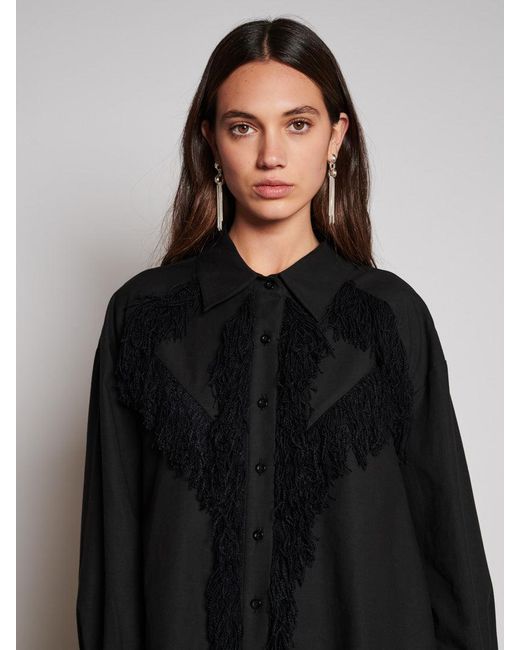 Sister Jane Black Ghospell Georgie Fringe Shirt