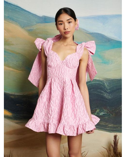 Sister Jane Pink Dream Reins Jacquard Bow Dress