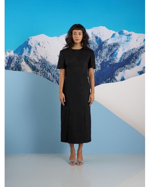 Sister Jane Blue Ghospell Anya Seamed Midi Dress