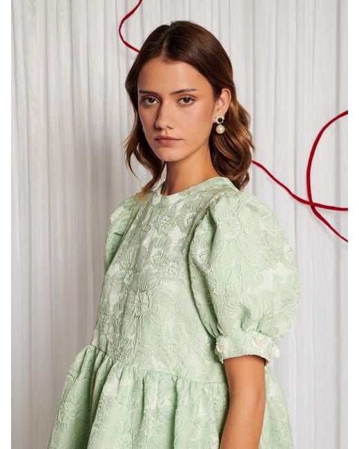 Sister Jane Green Dream Plume Jacquard Mini Dress