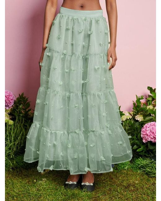 Sister Jane Green Dream Prairie Organza Midi Skirt