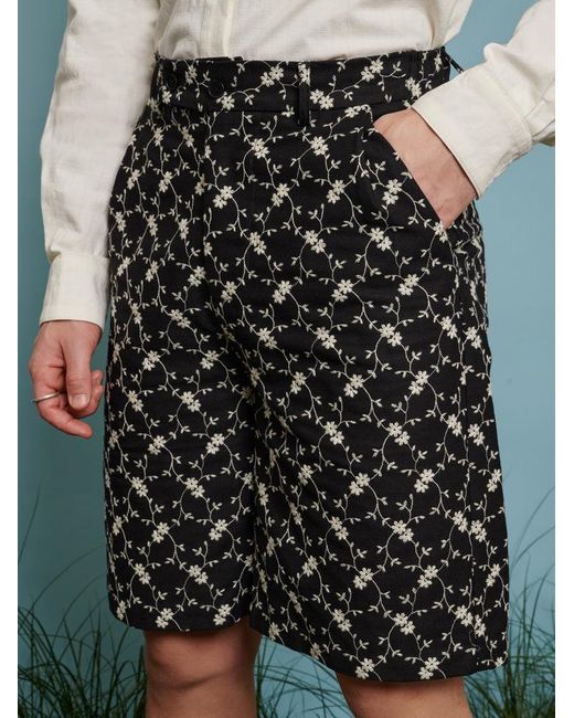 Sister Jane Green Milo Floral Denim Bermuda Shorts