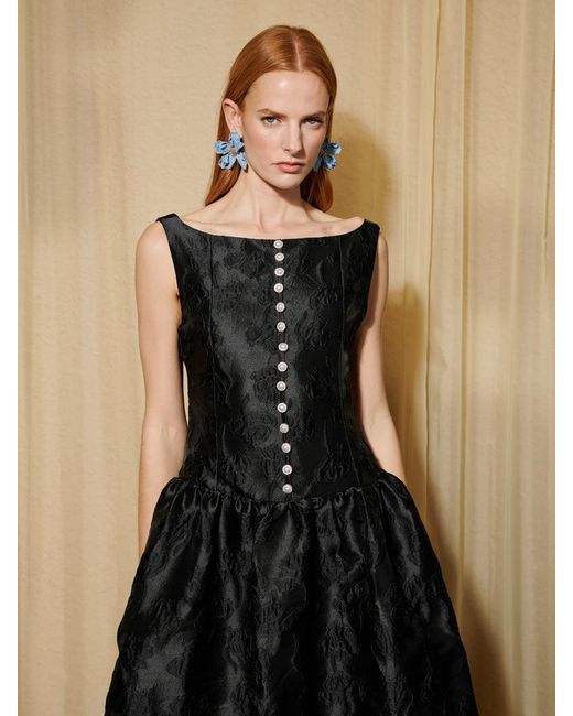 Sister Jane Black Dream Optimist's Jacquard Maxi Dress