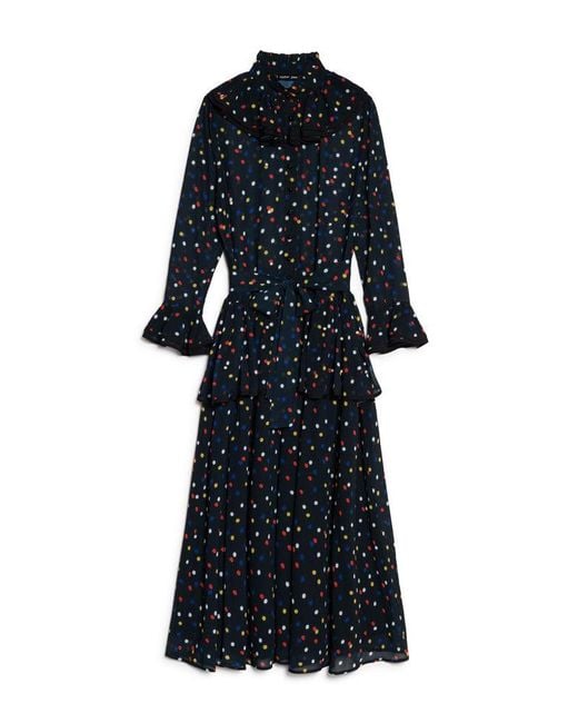 Sister Jane Black Elodie Spot Chiffon Maxi Dress