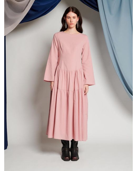 Sister Jane Pink Ghospell Iona Tiered Midi Dress