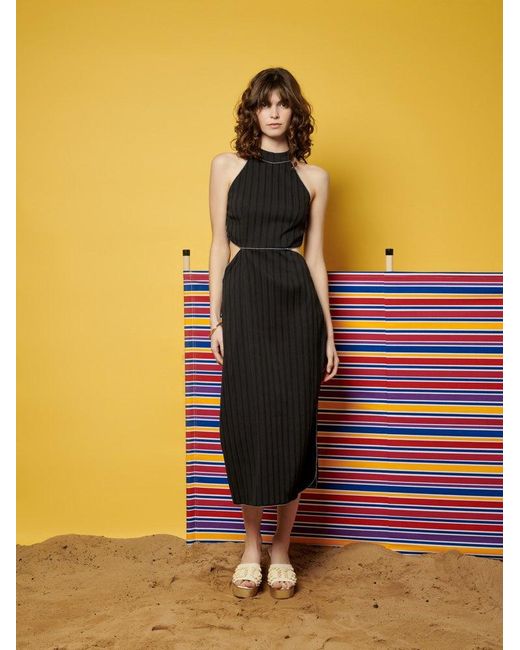Sister Jane Yellow Ghospell Sylvie Stripe Cut Out Midi Dress