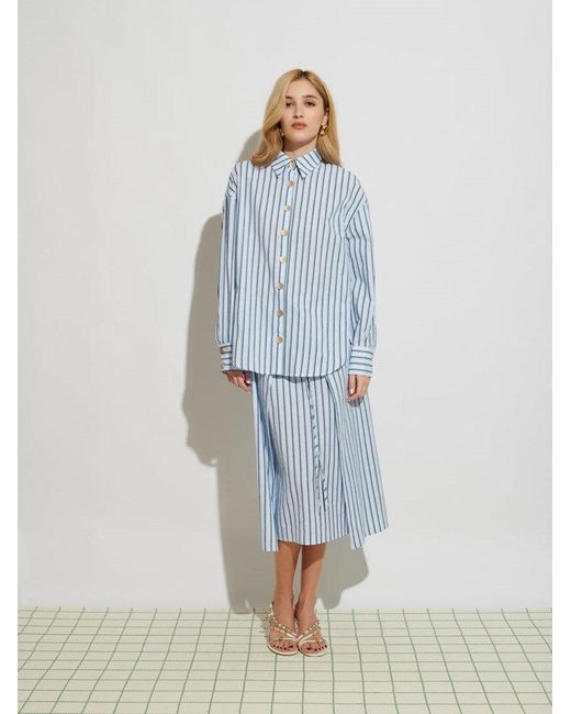 Sister Jane Blue Ghospell Saafiya Striped Shirt