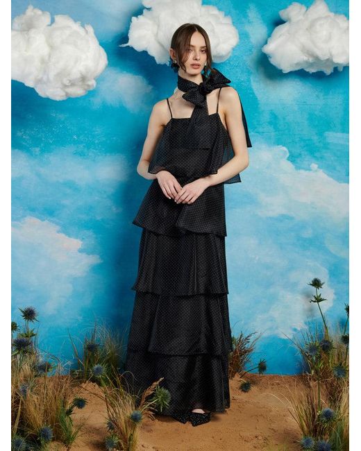 Sister Jane Blue Ranch Tiered Midi Dress