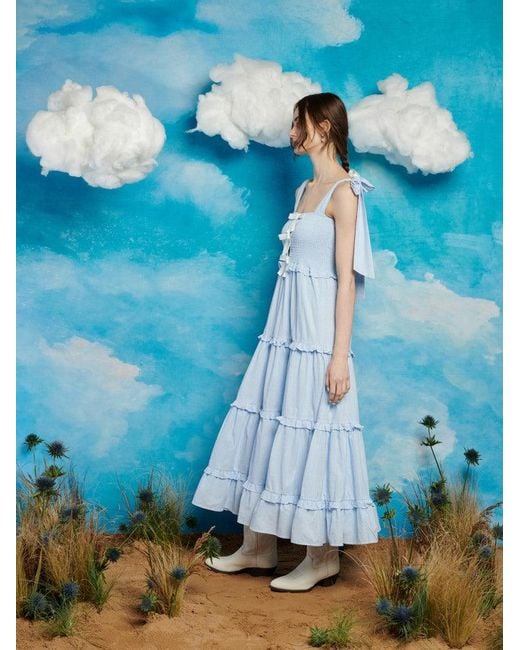 Sister Jane Blue Kansas Stripe Midi Dress