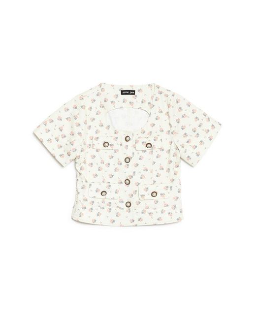 Sister Jane Natural Pêche Ditsy Denim Top