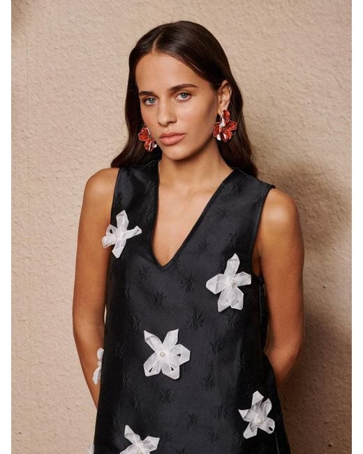 Sister Jane Glow Flora Mini Dress in Black | Lyst