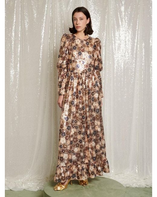 gold velvet maxi dress Aladdin Velvet Dress XS