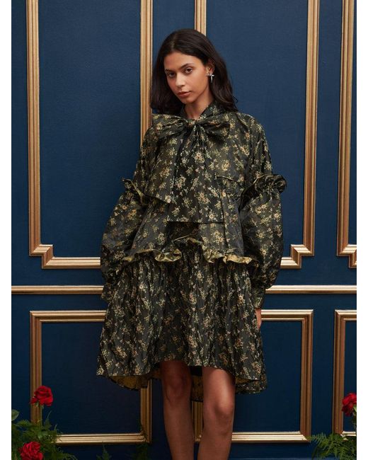 Sister Jane Blue Dream Monarch Floral Jacquard Dress