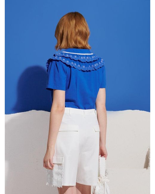 Sister Jane Blue Aegean Trim Blouse