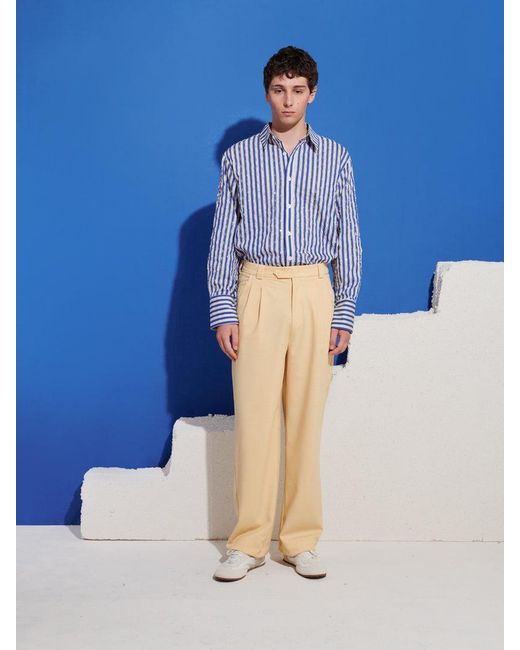 Sister Jane Blue Paros Stripe Embellished Shirt