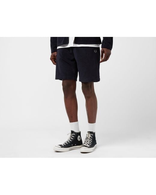 Fred Perry Black Towelling Shorts for men