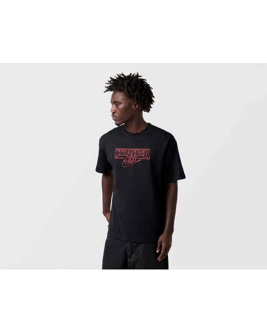 Nike Black X Stranger Things Swoosh T-Shirt for men