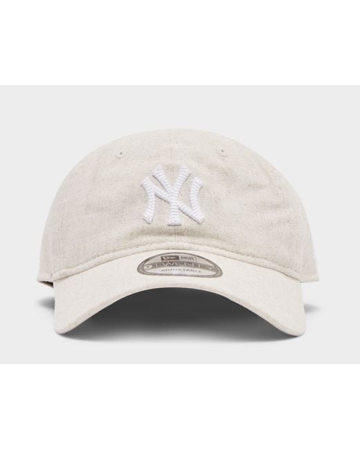 KTZ White Mlb Linen New York Yankees 9Twenty Cap