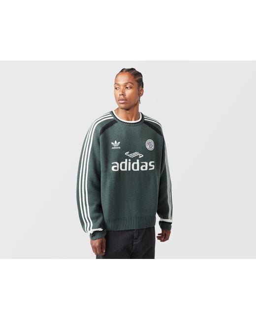 Adidas Green Adicolor Blokecore Knit Sweatshirt for men