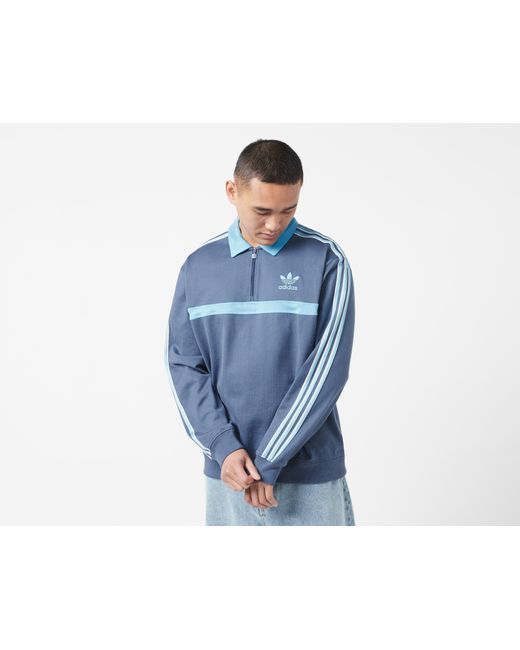 adidas Originals Collared Sweatshirt in Blue for Men Lyst UK