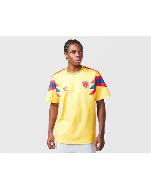 Adidas Originals Yellow Colombia '90 #10 Retro Home Shirt for men